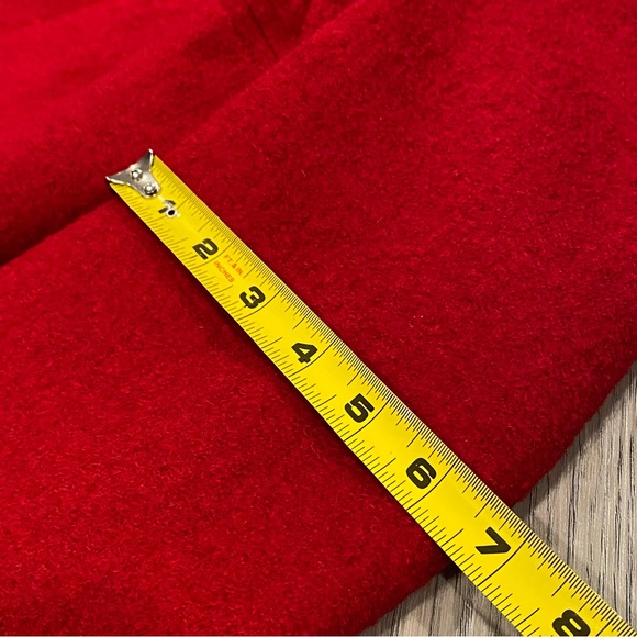 Larry Levine Wool Blend Coat Women’s Size M Red Funnel Neck Button Down Pockets - Picture 13 of 15